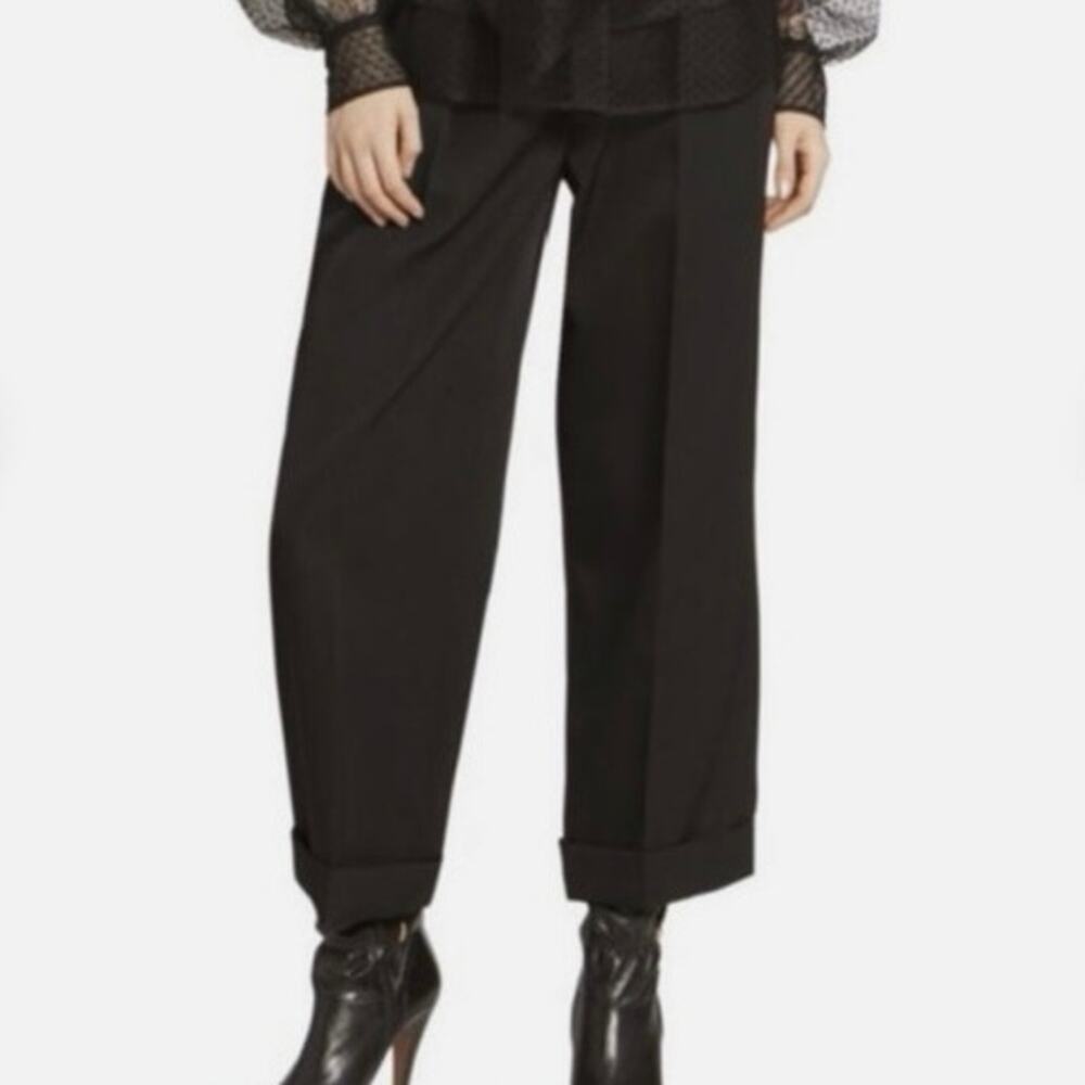 Marc Jacobs woman’s black wool trousers high waist wide leg 8 ankle